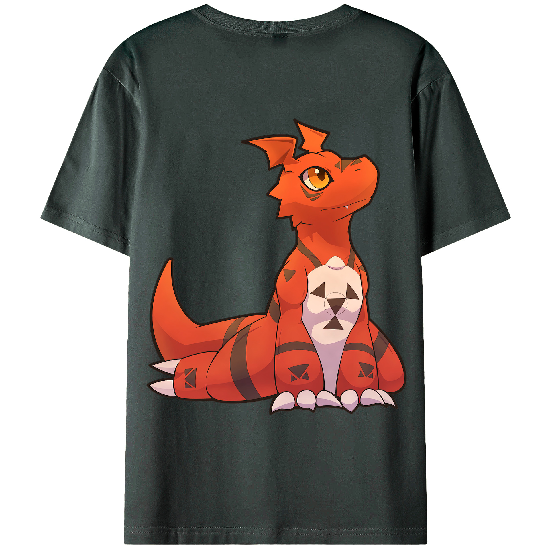 （画像用） Digimon デジタルモンスター/デジモン 綿100％ メンズ半袖Tシャツ（バックプリント） 通気性
